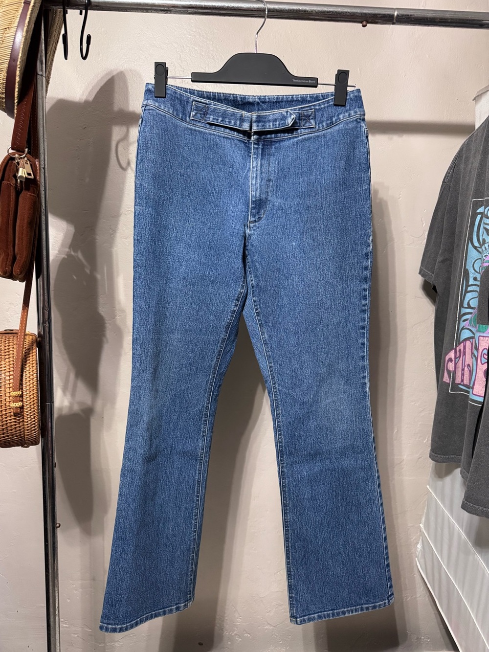VTG 90s Liz Claiborne Built-In Belt Flare Jeans 8